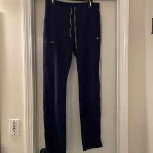 Navy figs small/tall straight leg scrub pants